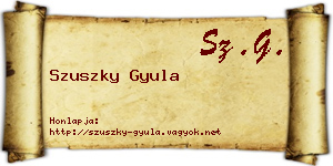 Szuszky Gyula névjegykártya